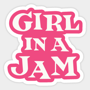 Girl In A Jam - white lettering Sticker